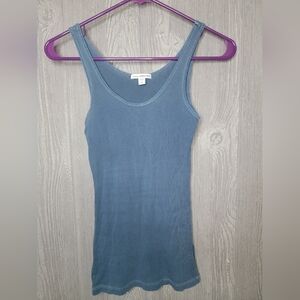 James Perse Ribbed Blue Tank Top